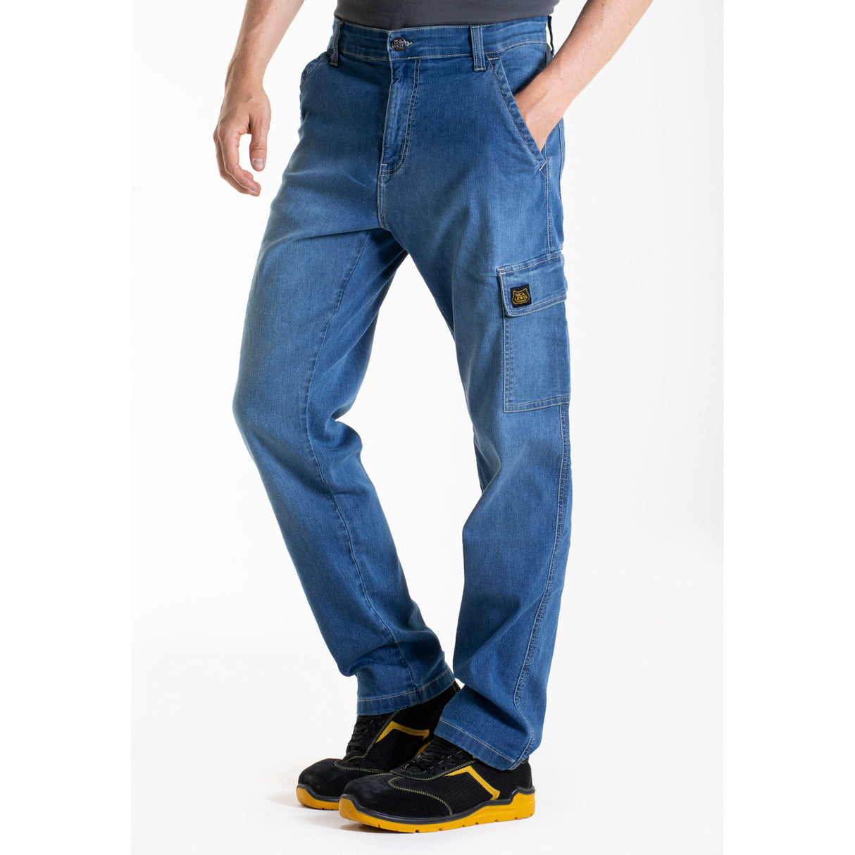 CUTTER JEANS DA LAVORO IN DENIM STRETCH FIBREFLEX A 7 TASCHE – RICA LEWIS