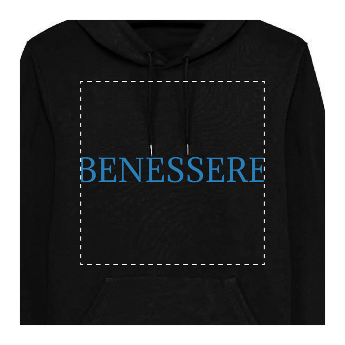 Felpa in French Terry Con Cappuccio e Tascone Personalizzabile F/R