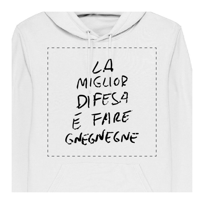 Felpa in French Terry Con Cappuccio e Tascone Personalizzabile F/R