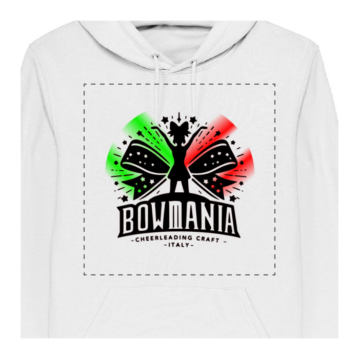 Felpa in French Terry Con Cappuccio e Tascone Personalizzabile F/R