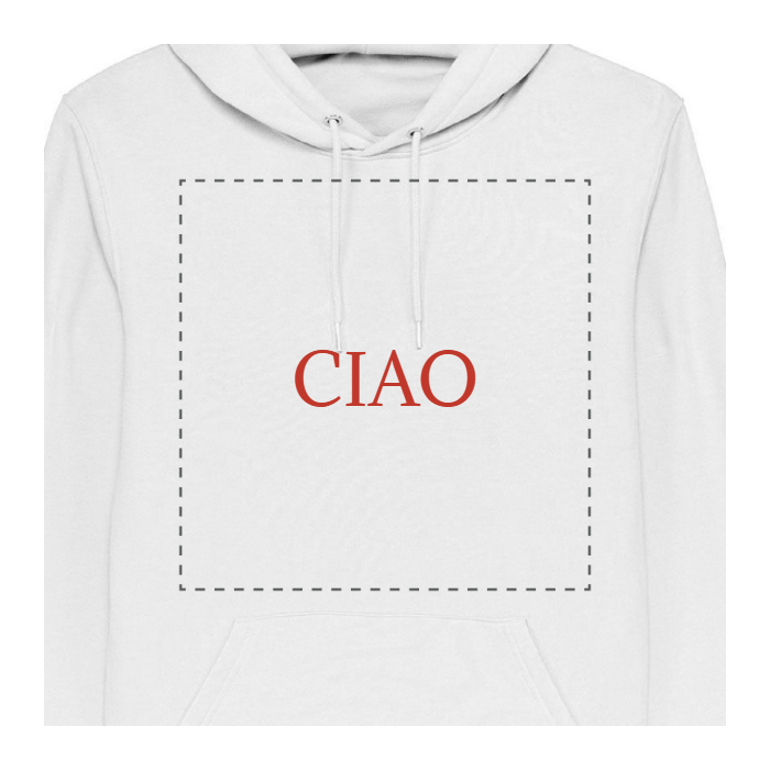 Felpa in French Terry Con Cappuccio e Tascone Personalizzabile F/R