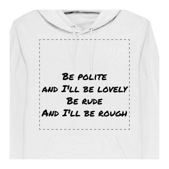 Felpa in French Terry Con Cappuccio e Tascone Personalizzabile F/R