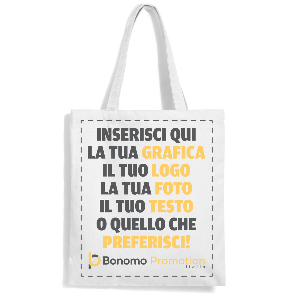 SHOPPER PREMIUM IN COTONE MANICO LUNGO 100% COTONE - PREMIUM BAG BS