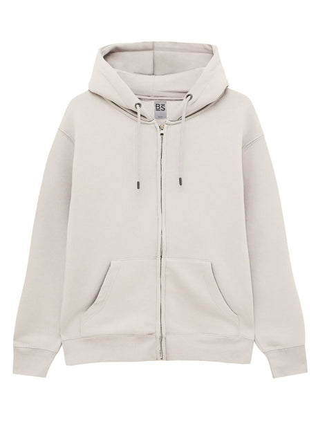 FELPA BERRY CON CAPPUCCIO E ZIP IN COTONE FRENCH TERRY - BS