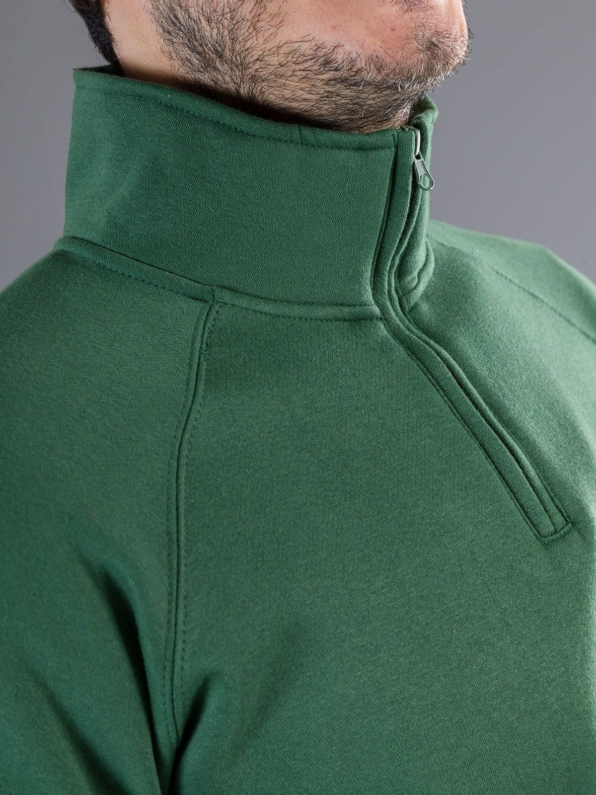 FELPA SIRIO MEZZA ZIP CON MANICHE RAGLAN IN COTONE E POLIESTERE - BS