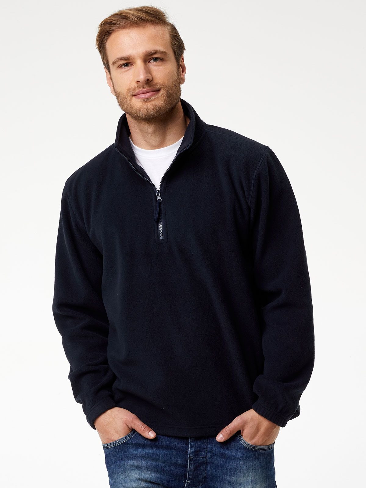 PILE UOMO 100% POLIESTERE MEZZA ZIP - RIVER BS