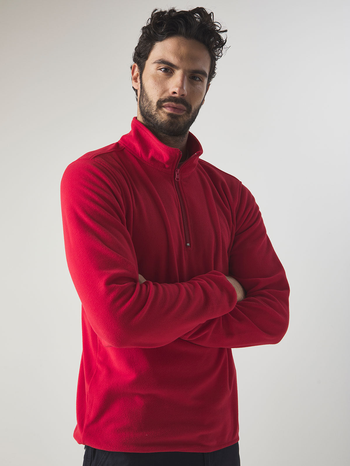 MICROPILE UOMO 100% POLIESTERE MEZZA ZIP - POLARIS BS