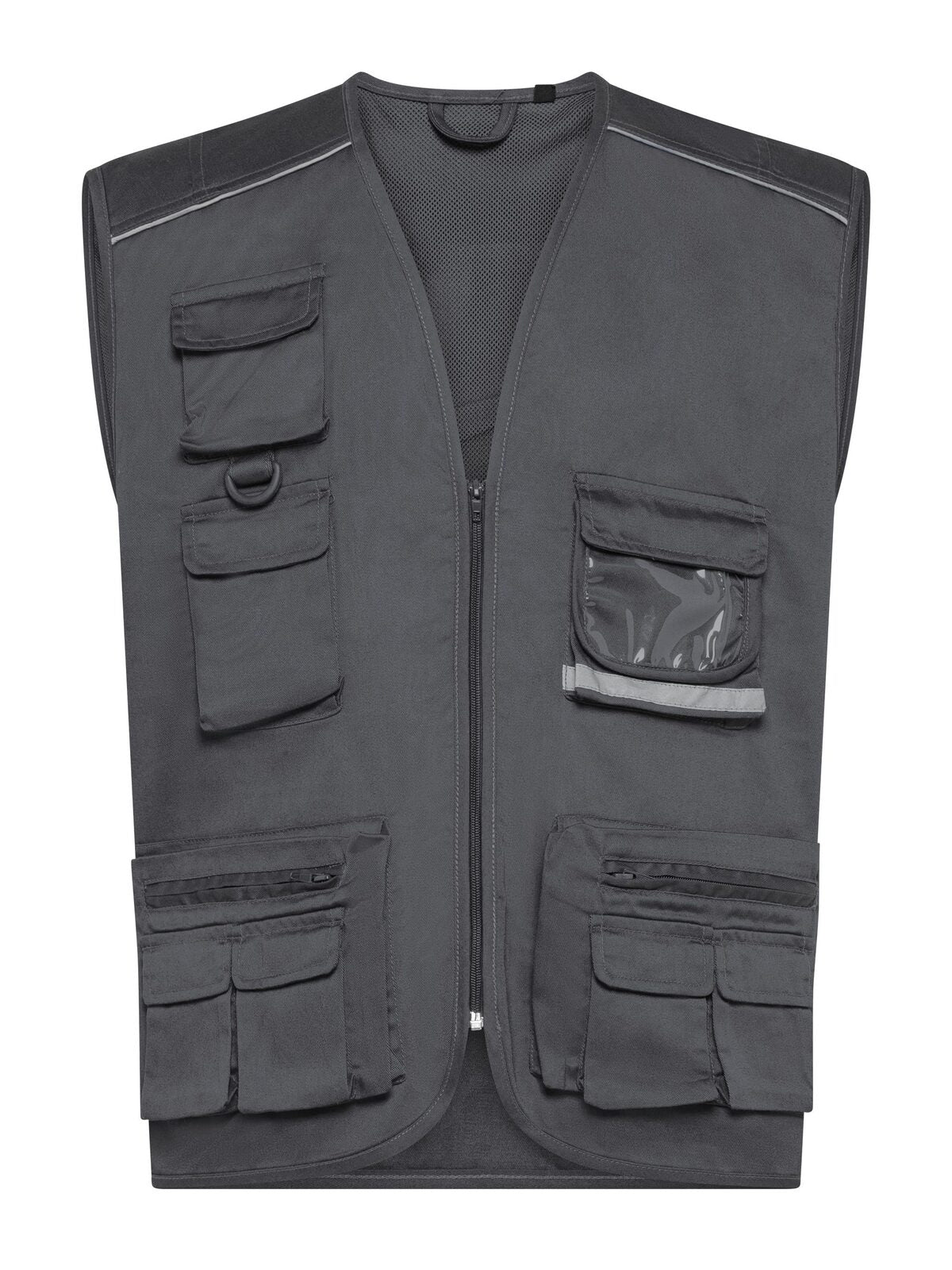 GILET MULTITASCHE UNISEX DA LAVORO CON INSERTI RIFLETTENTI – STEEL | BS