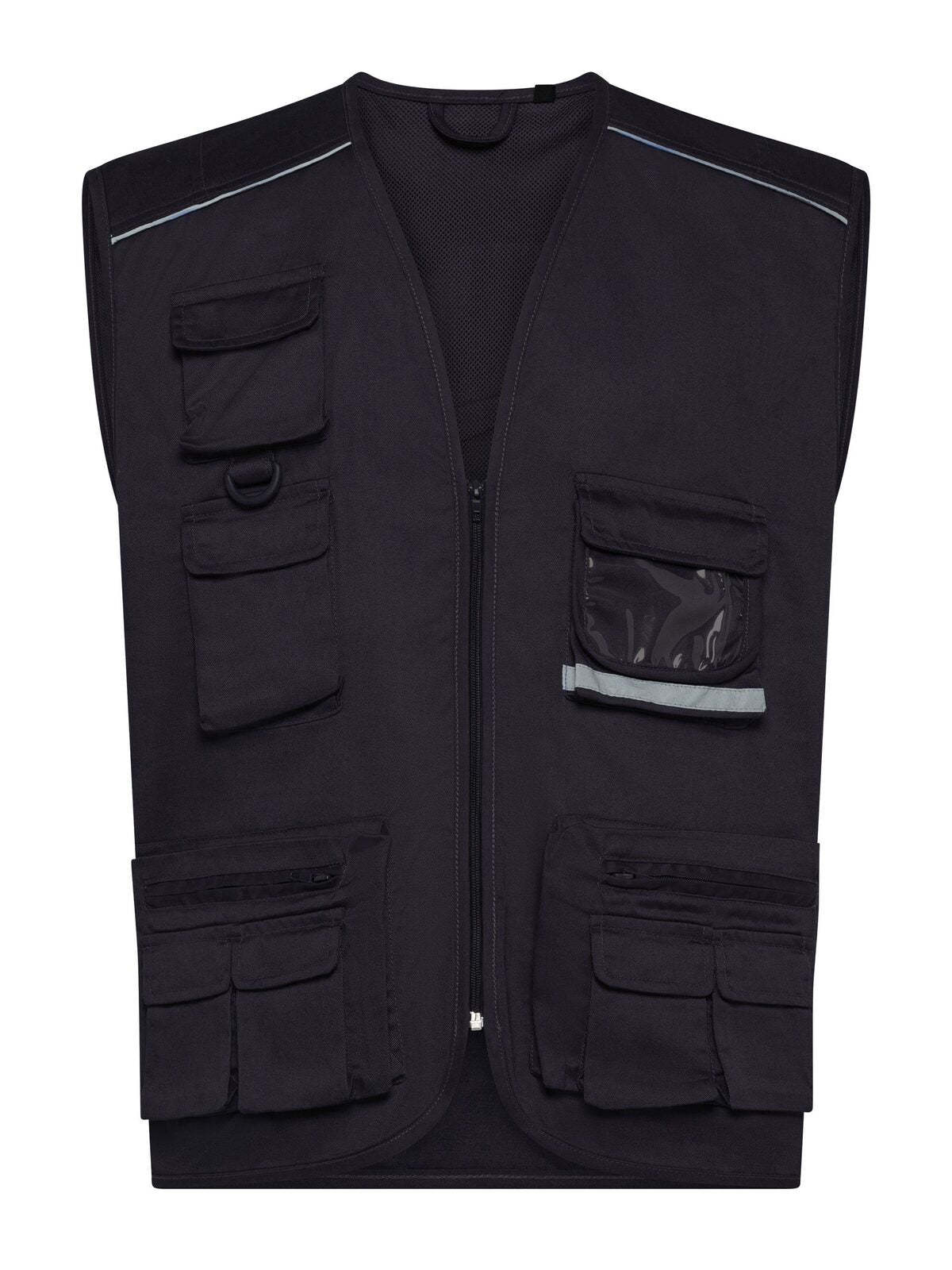 GILET MULTITASCHE UNISEX DA LAVORO CON INSERTI RIFLETTENTI – STEEL | BS