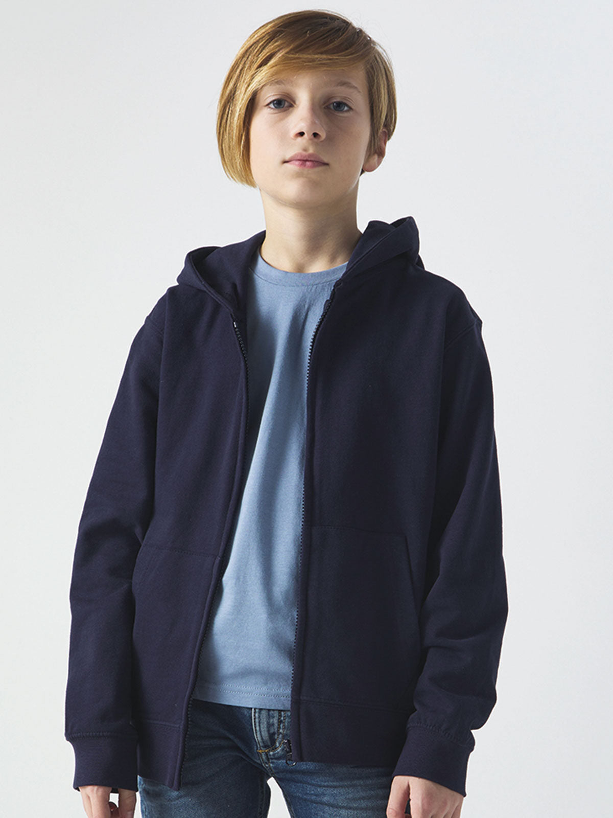 FELPA BERRY KIDS CON CAPPUCCIO E ZIP IN FRENCH TERRY - BS