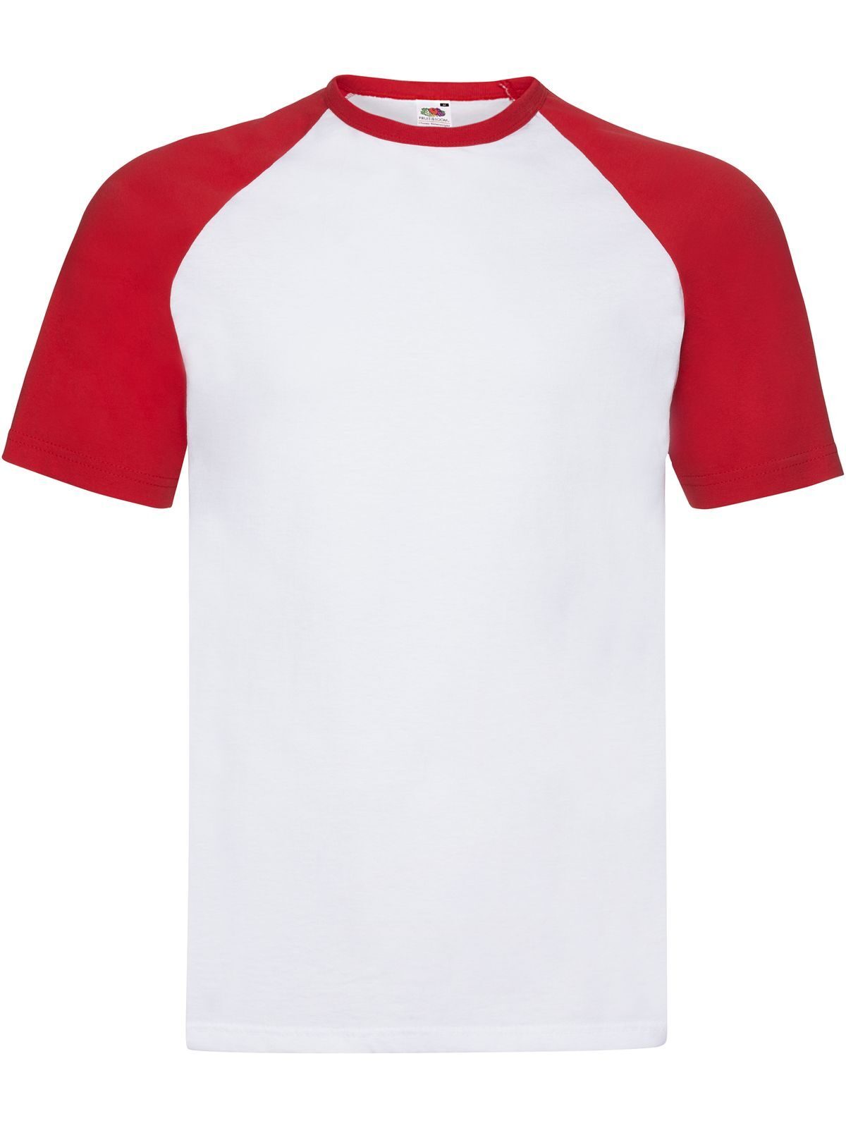 T-SHIRT VALUEWEIGHT SHORT SLEEVE BASEBALL T - FRUIT OF THE LOOMBianco-Rosso
