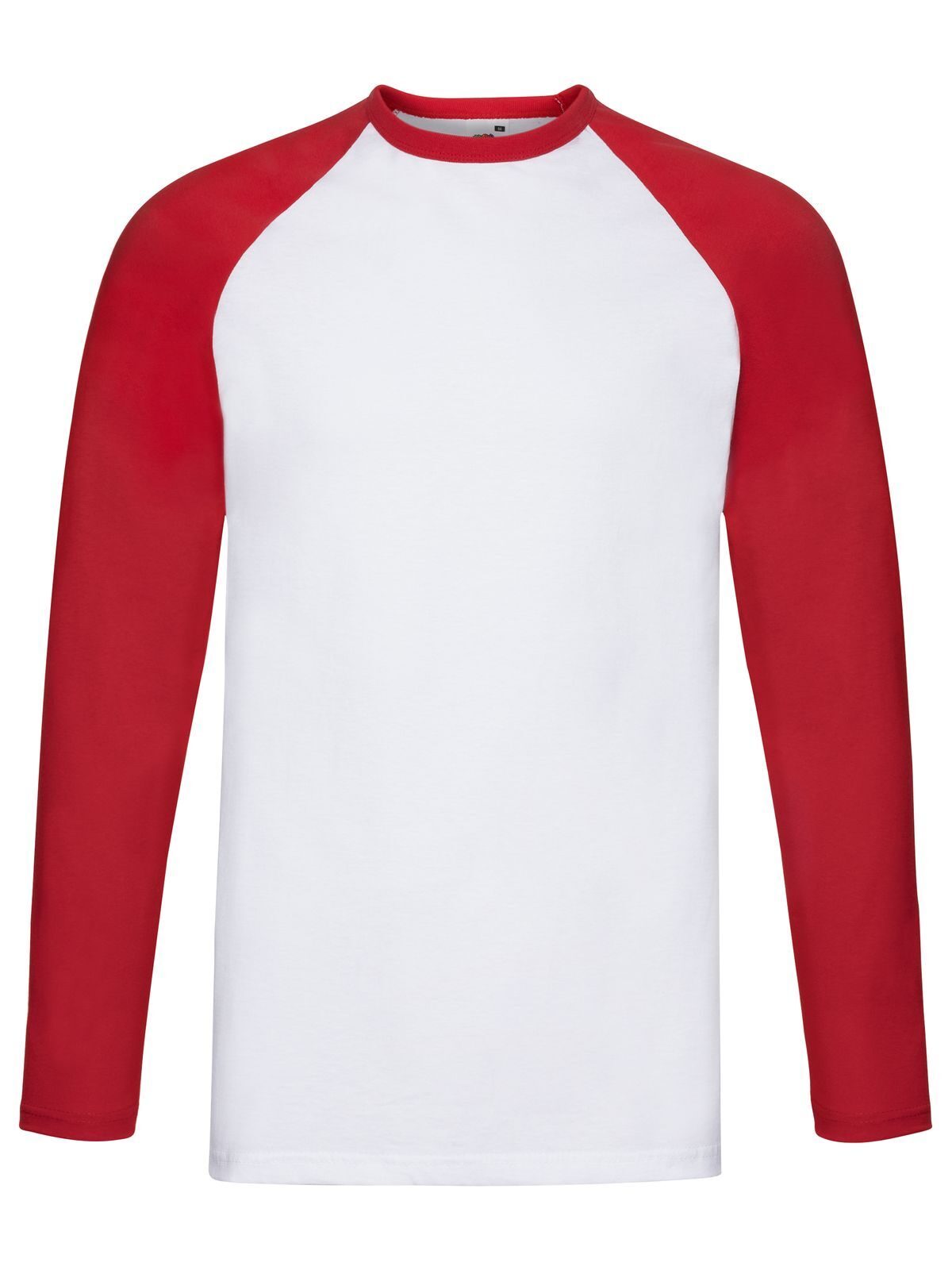 T-SHIRT VALUEWEIGHT LONG SLEVE BASEBALL T - FRUIT OF THE LOOMBianco-Rosso