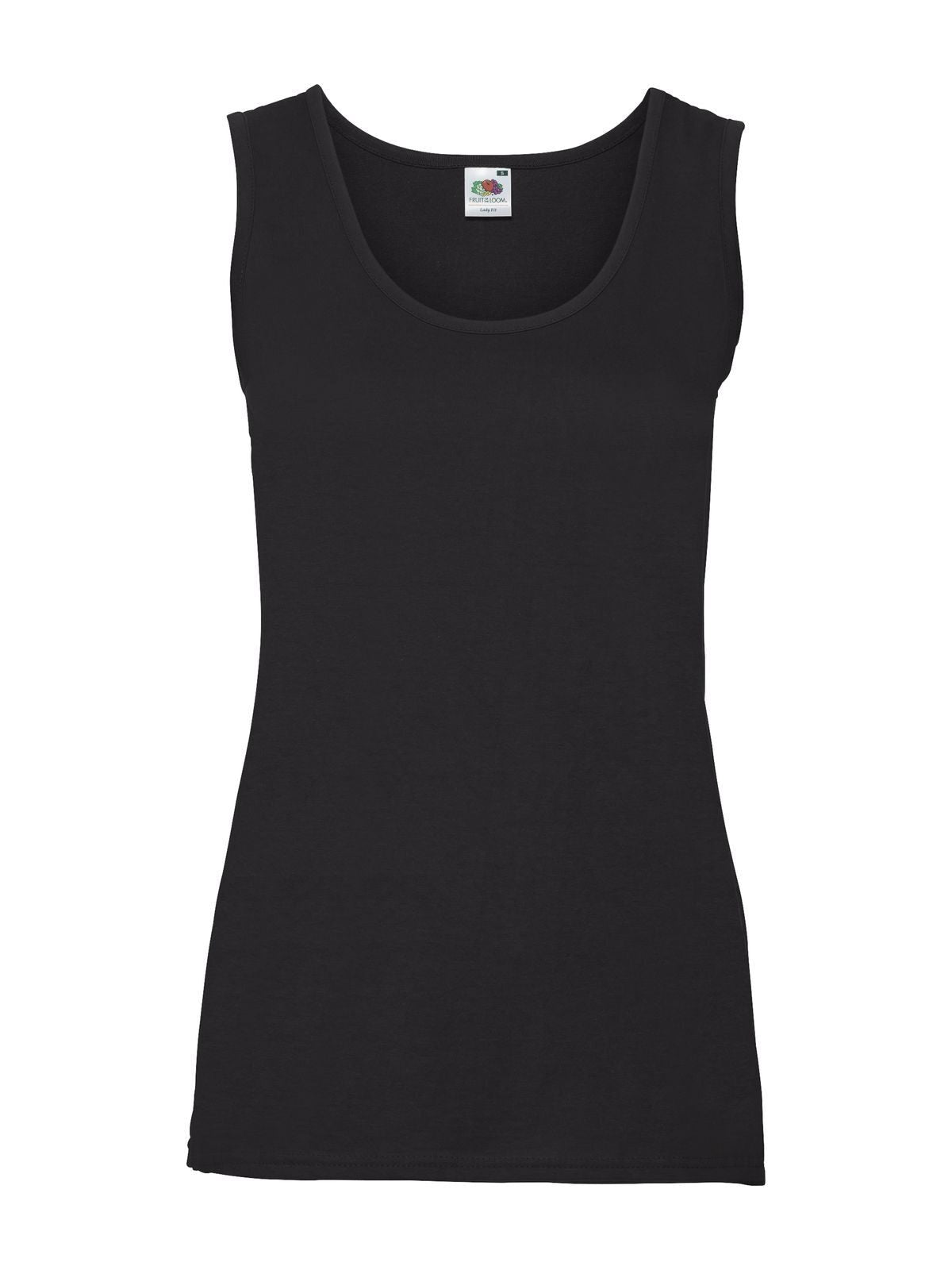 CANOTTA LADIES VALUEWEIGHT ATHLETIC VEST - FRUIT OF THE LOOMNero