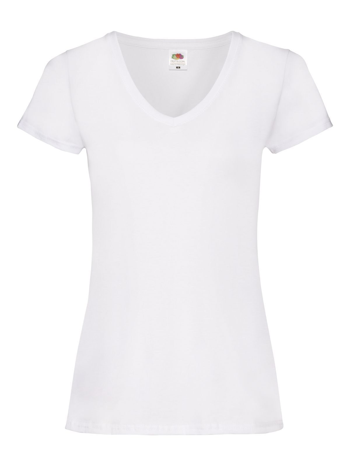 T-SHIRT LADIES VALUEWEIGHT V-NECK T - FRUIT OF THE LOOMBianco