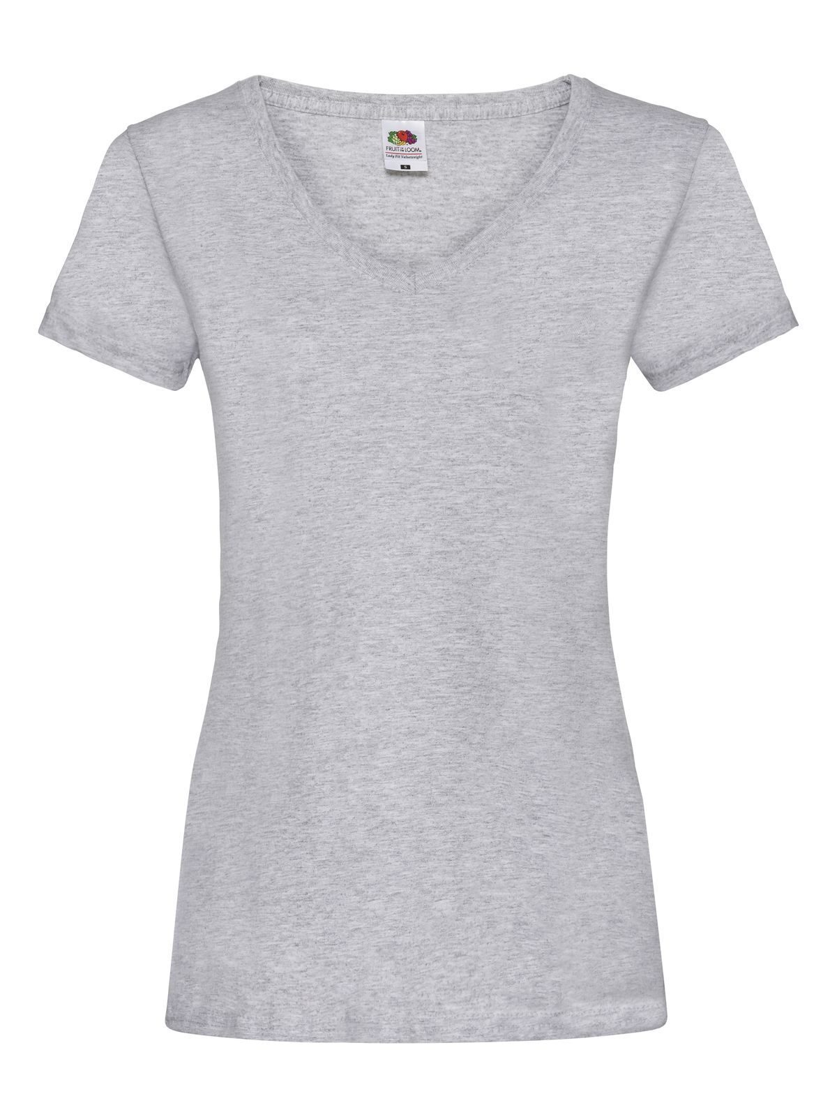 T-SHIRT LADIES VALUEWEIGHT V-NECK T - FRUIT OF THE LOOMGrigio Melange