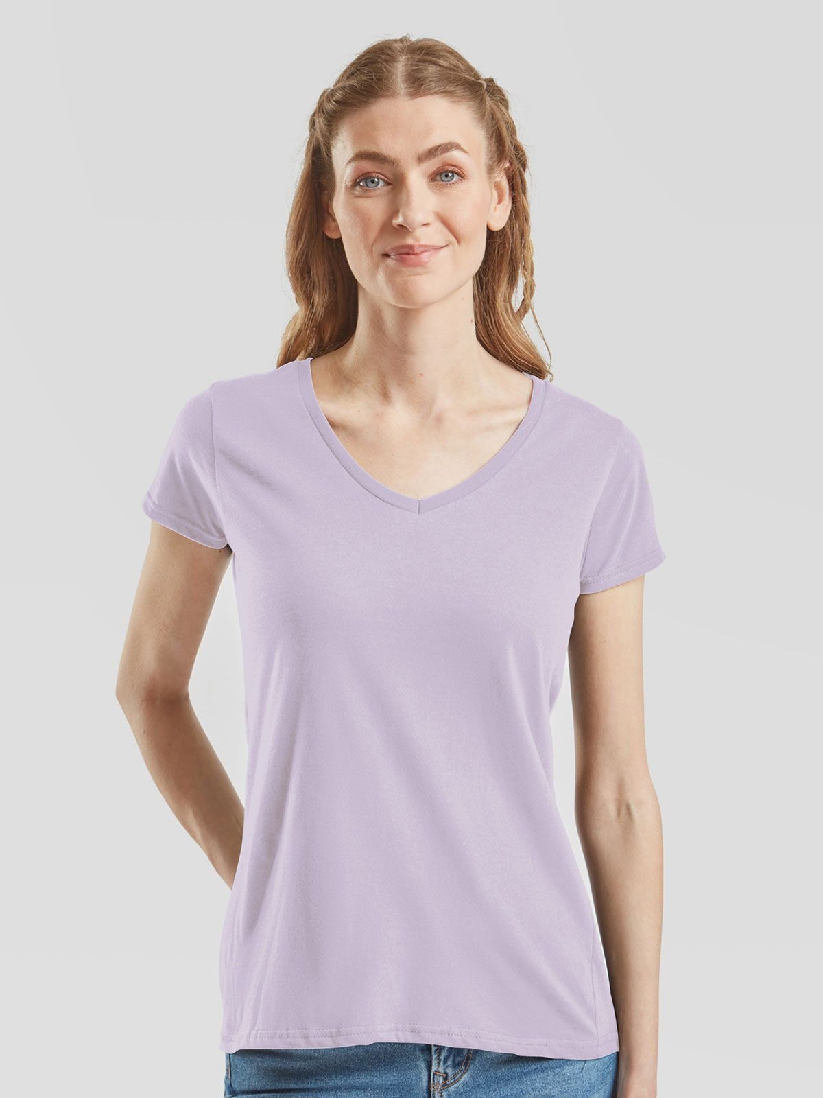 T-SHIRT LADIES ICONIC 150 V-NECK T - FRUIT OF THE LOOM fronte
