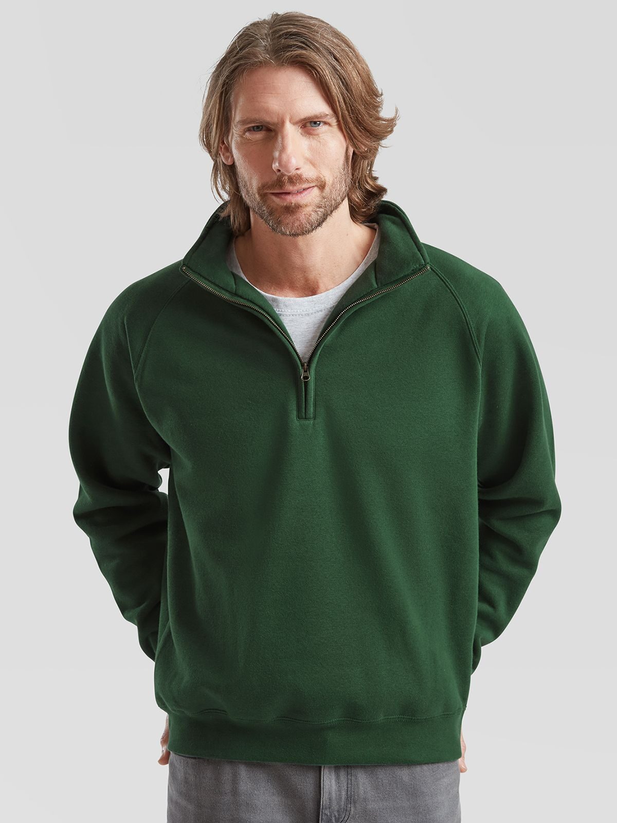 FELPA PREMIUM ZIP NECK SWEAT - FRUIT OF THE LOOM fronte