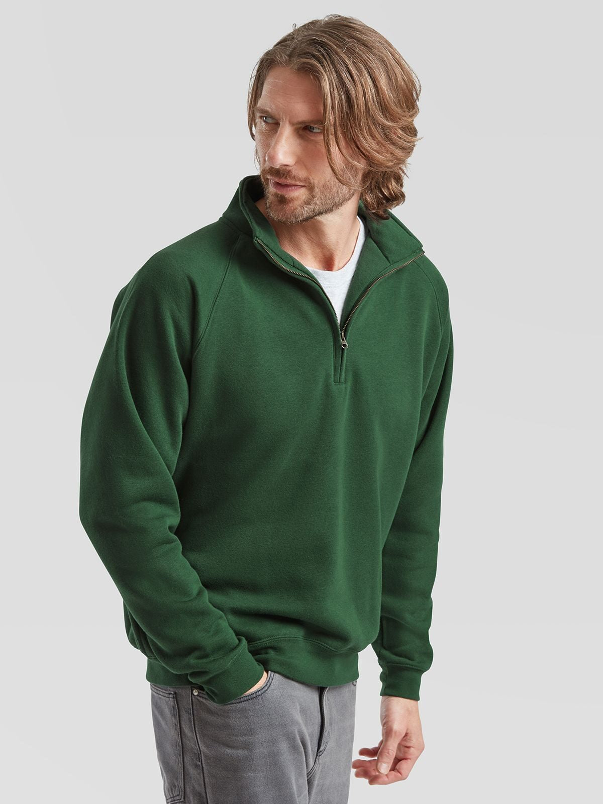 FELPA PREMIUM ZIP NECK SWEAT - FRUIT OF THE LOOM laterale