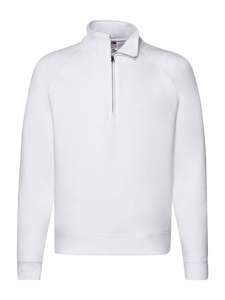 FELPA PREMIUM ZIP NECK SWEAT - FRUIT OF THE LOOMBianco