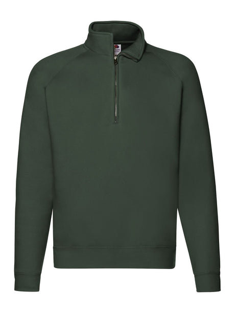 FELPA PREMIUM ZIP NECK SWEAT - FRUIT OF THE LOOMVerde Bottiglia