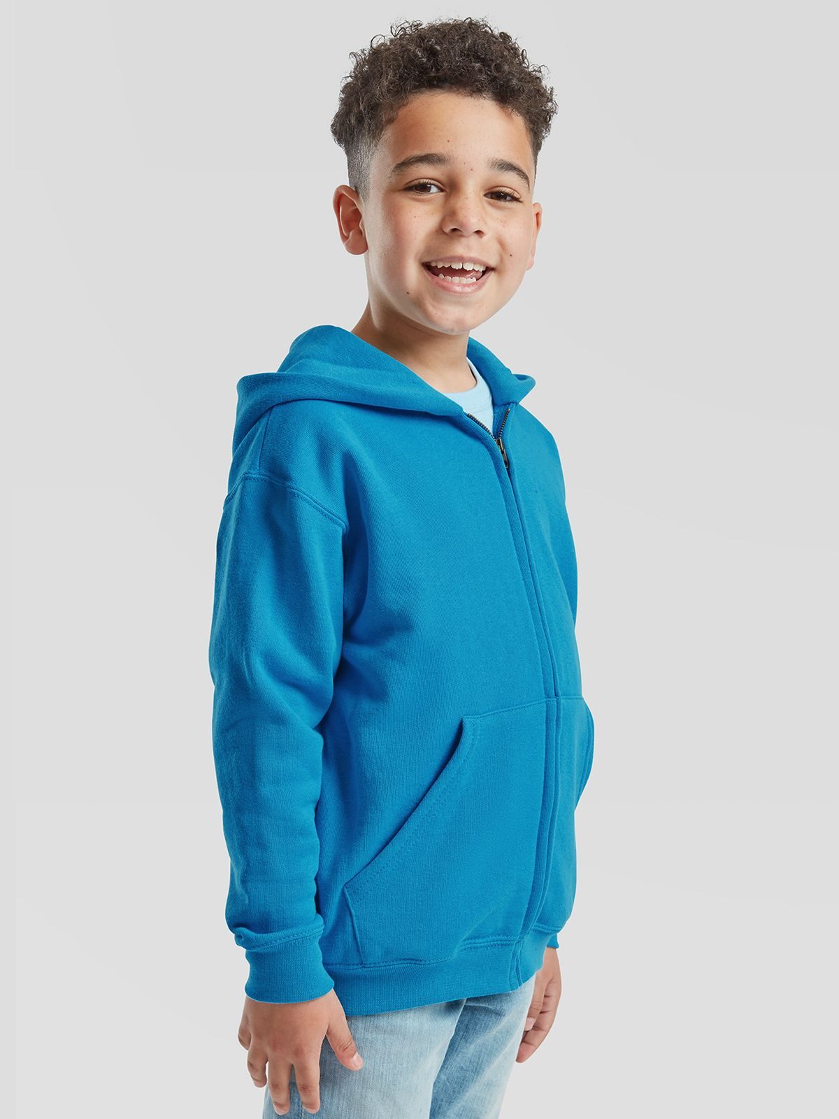 FELPA KIDS CLASSIC HOODED SWEAT JACKET - FRUIT OF THE LOOM laterale