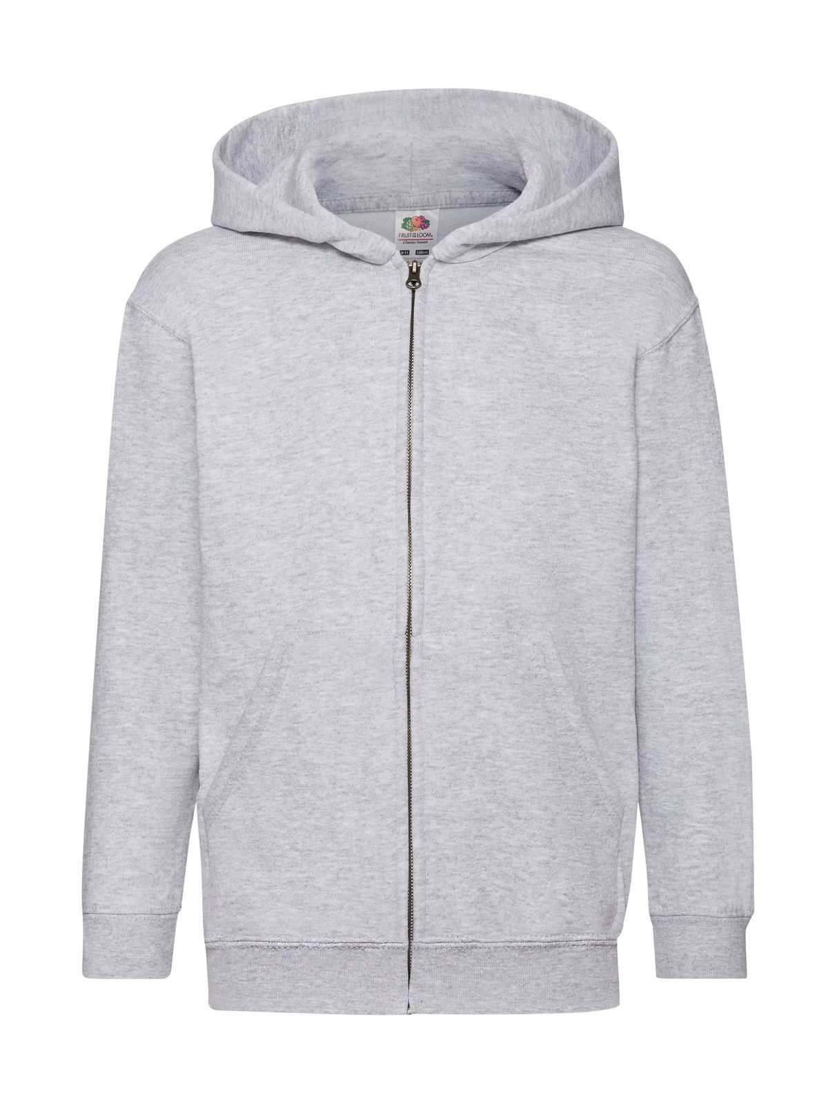 FELPA KIDS CLASSIC HOODED SWEAT JACKET - FRUIT OF THE LOOMGrigio Melange