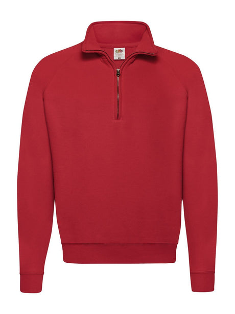 FELPA CLASSIC ZIP NECK SWEAT - FRUIT OF THE LOOMRosso
