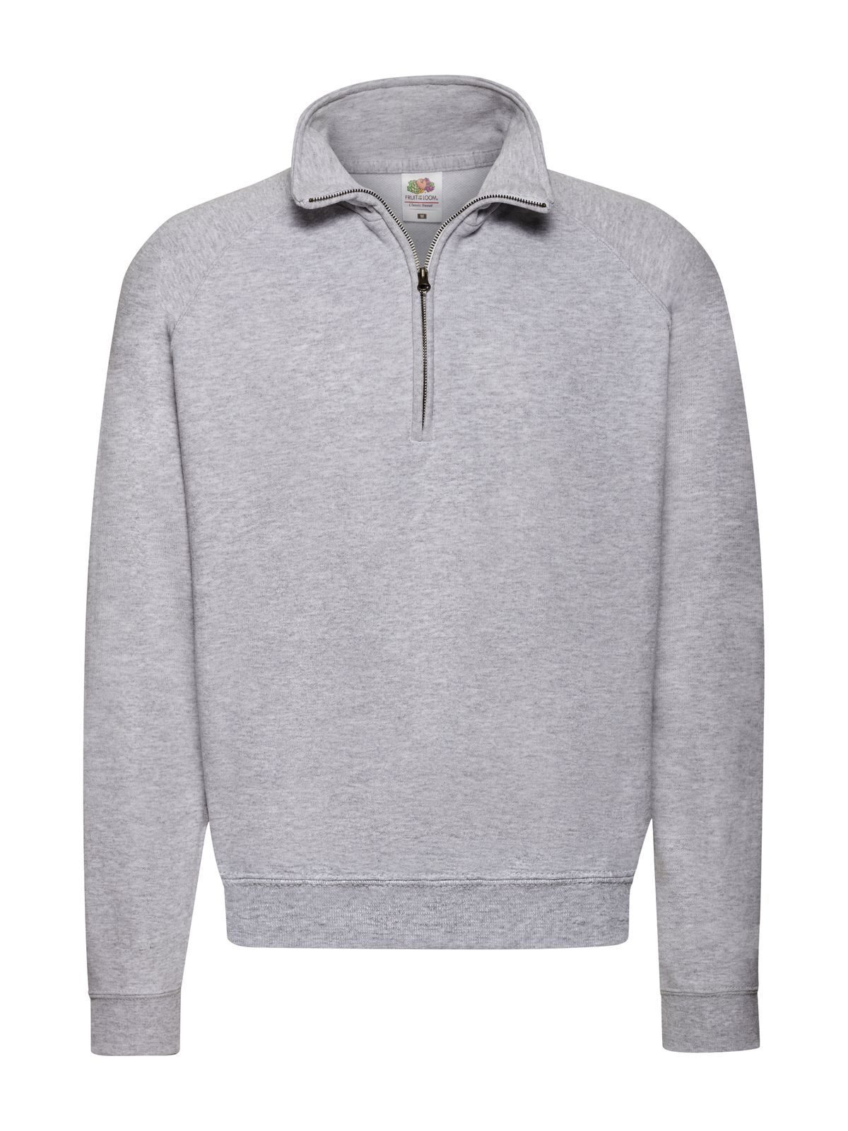 FELPA CLASSIC ZIP NECK SWEAT - FRUIT OF THE LOOMGrigio Melange