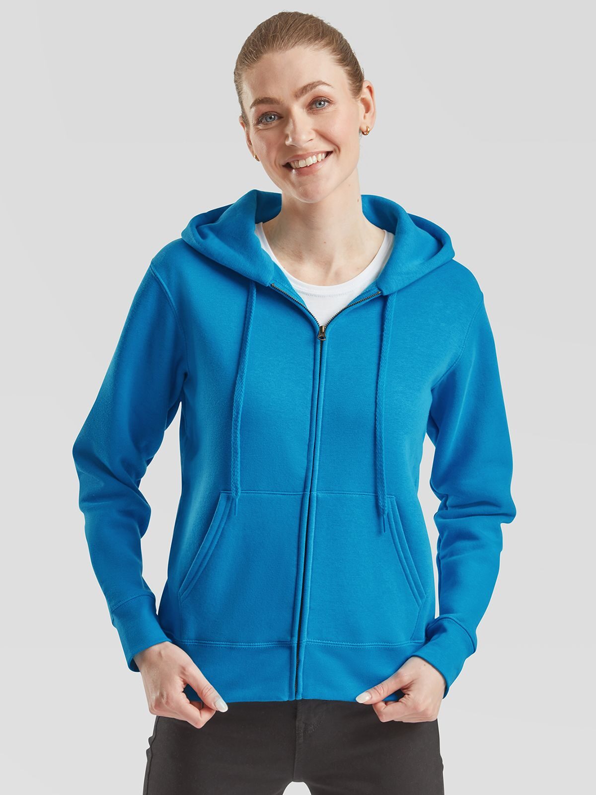 FELPA LADIES PREMIUM HOODED SWEAT JACKET - FRUIT OF THE LOOM fronte