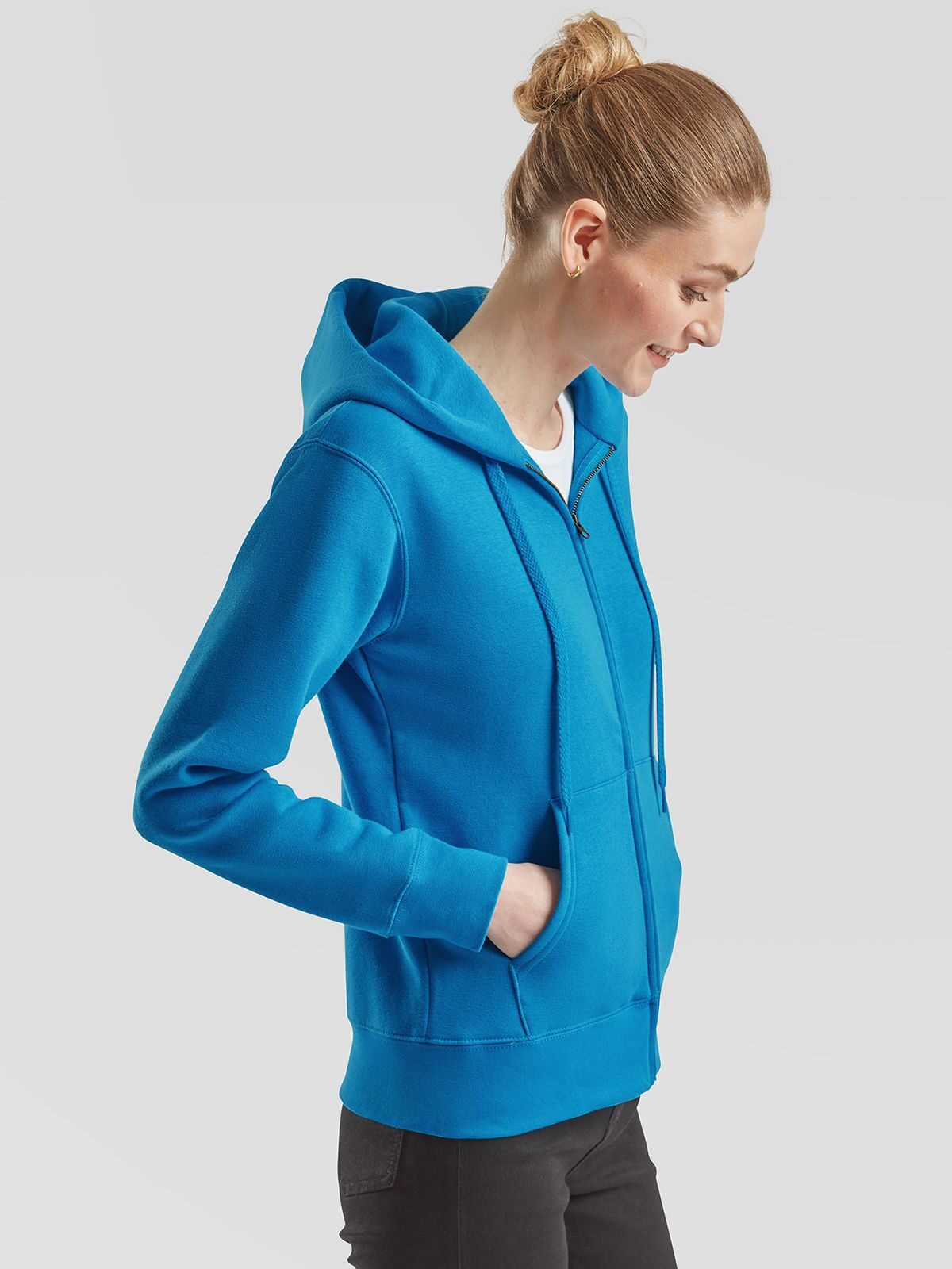 FELPA LADIES PREMIUM HOODED SWEAT JACKET - FRUIT OF THE LOOM laterale