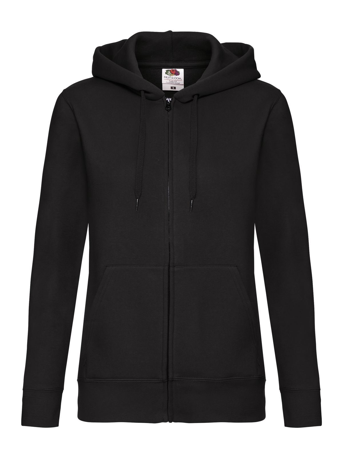 FELPA LADIES PREMIUM HOODED SWEAT JACKET - FRUIT OF THE LOOMNero