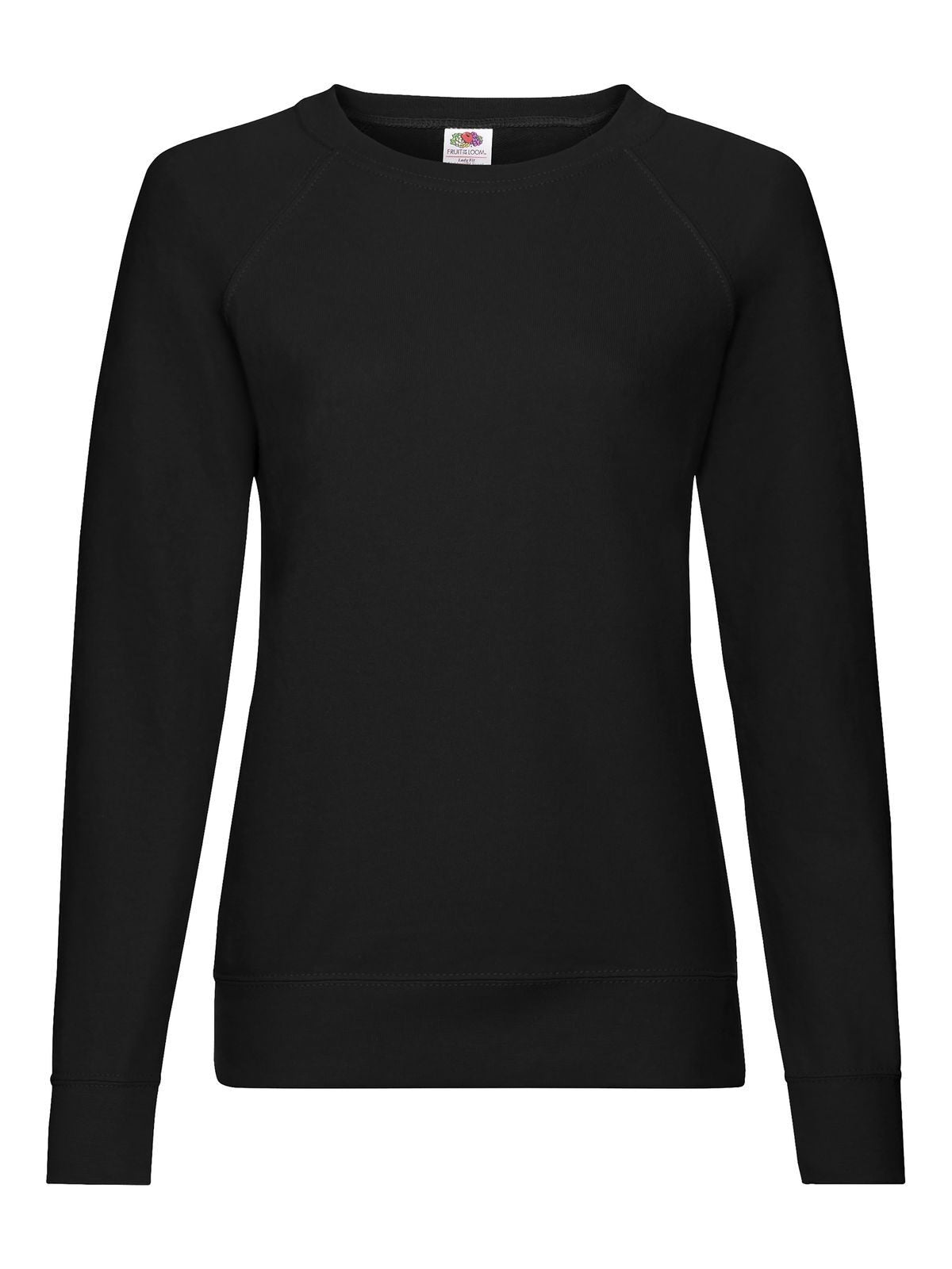FELPA LADIES LIGHTWEIGHT RAGLAN SWEAT - FRUIT OF THE LOOMNero