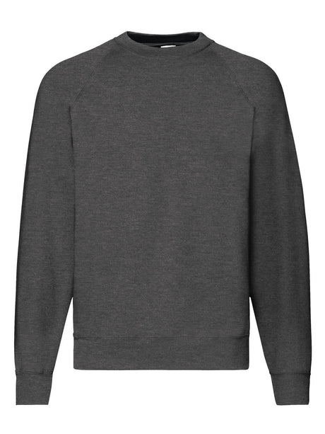 FELPA CLASSIC RAGLAN SWEAT - FRUIT OF THE LOOMGrigio Melange Scuro