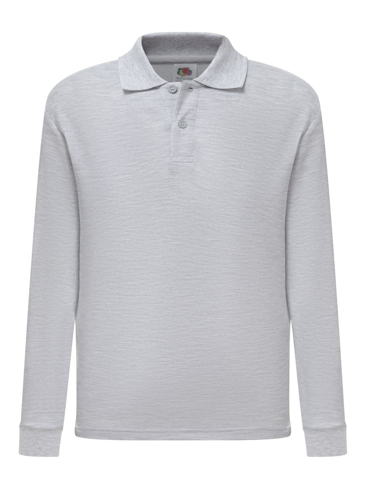 KIDS 65/35 LONG SLEEVE POLO - FRUIT OF THE LOOMGrigio Melange