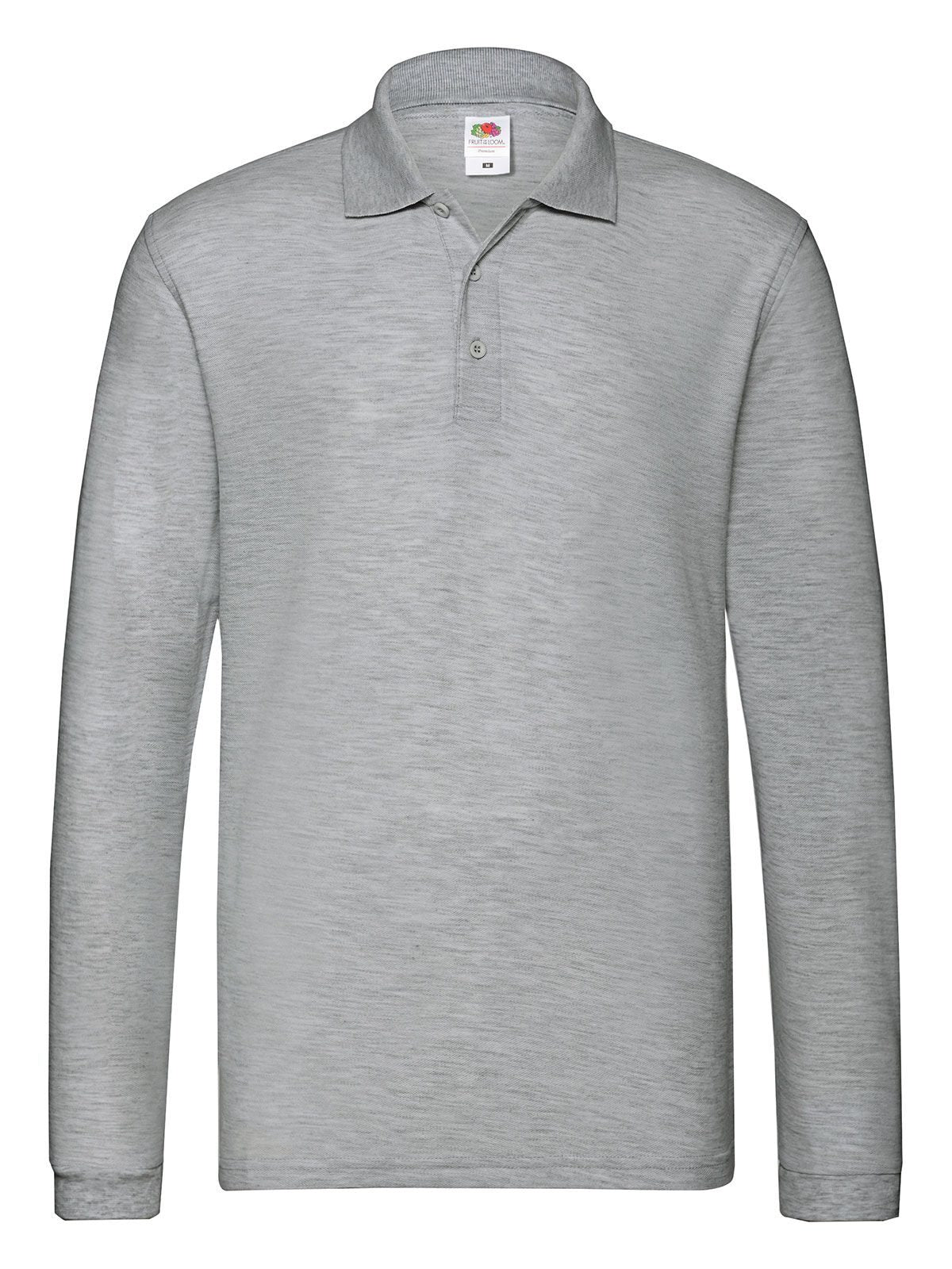 PREMIUM LONG SLEEVE POLO - FRUIT OF THE LOOMAthletic Heather