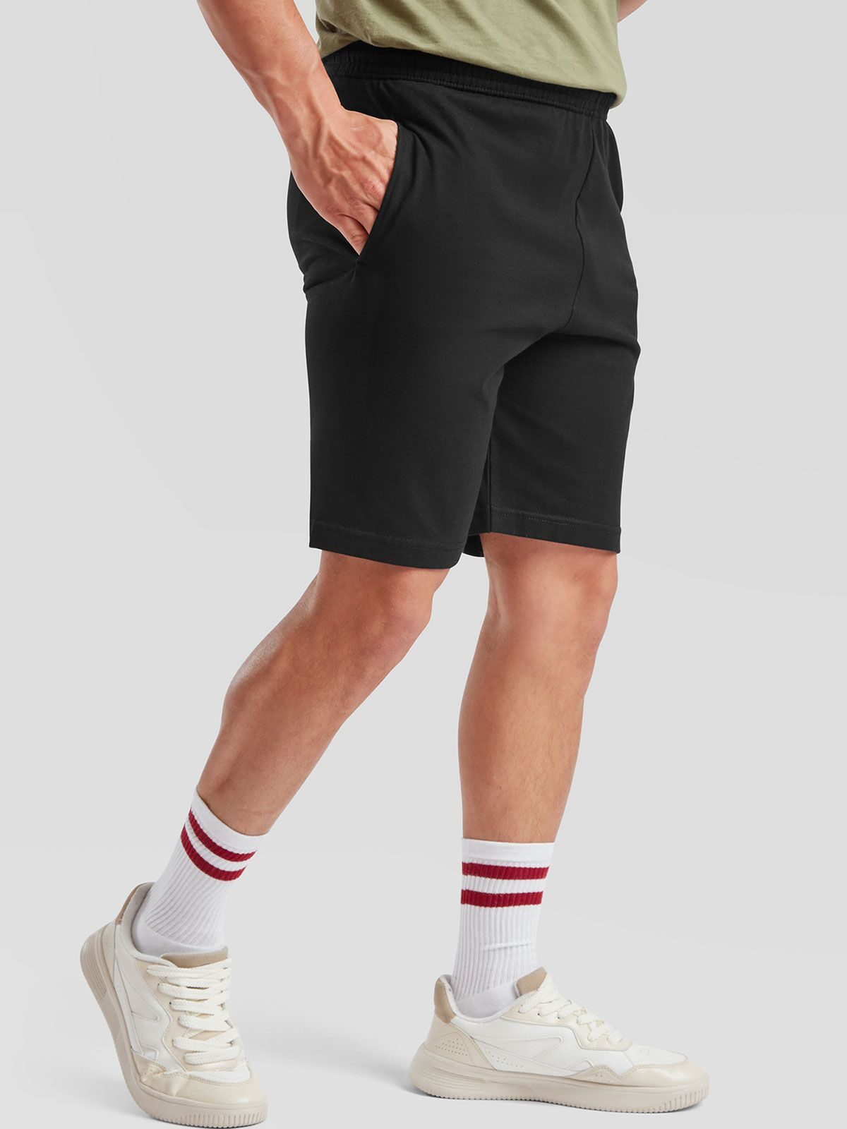 PANTALONCINI ICONIC 195 JERSEY SHORTS - FRUIT OF THE LOOM laterale