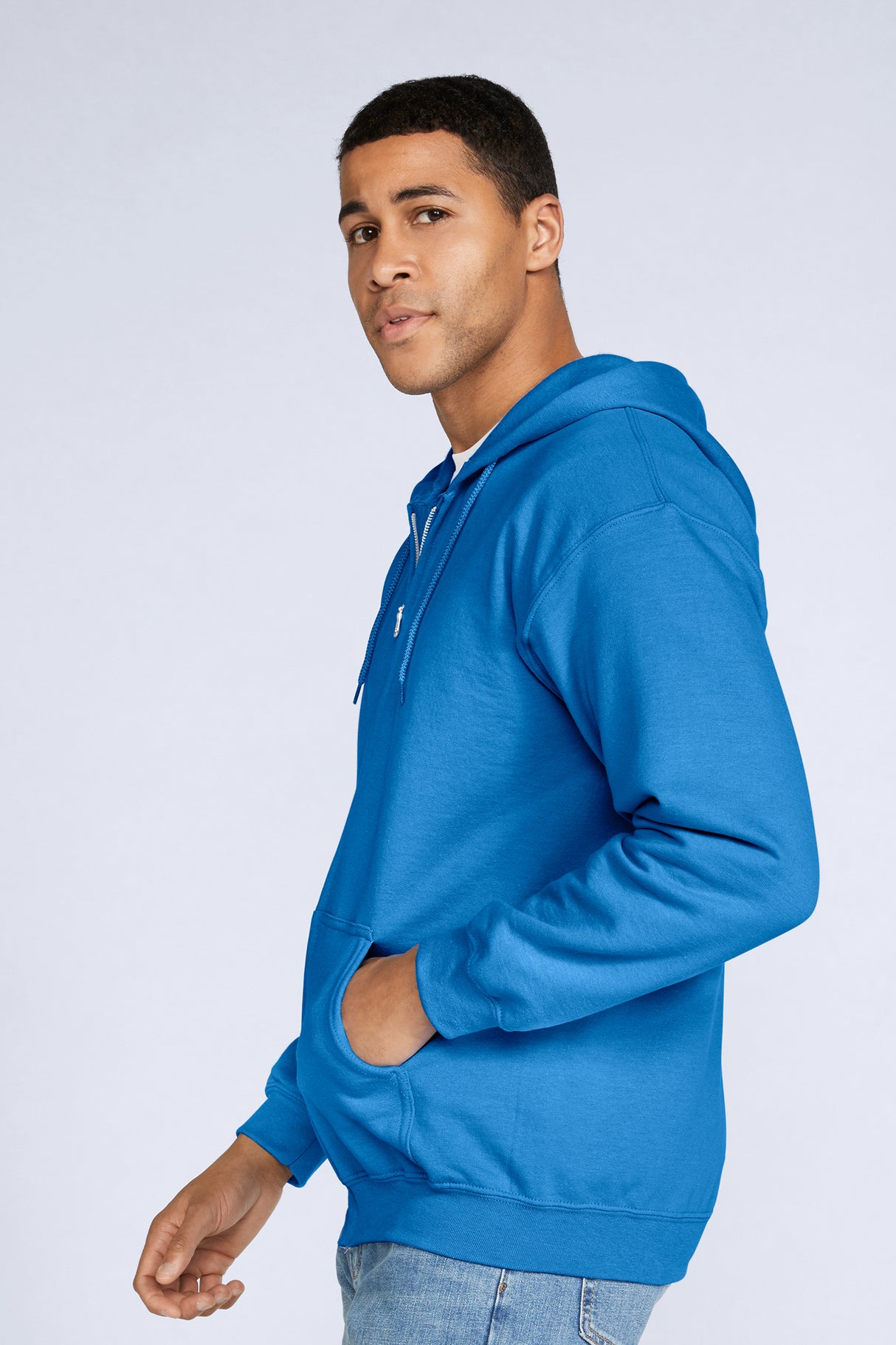 FELPA HEAVY BLEND CON CAPPUCCIO E ZIP IN COTONE E POLIESTERE - GILDAN