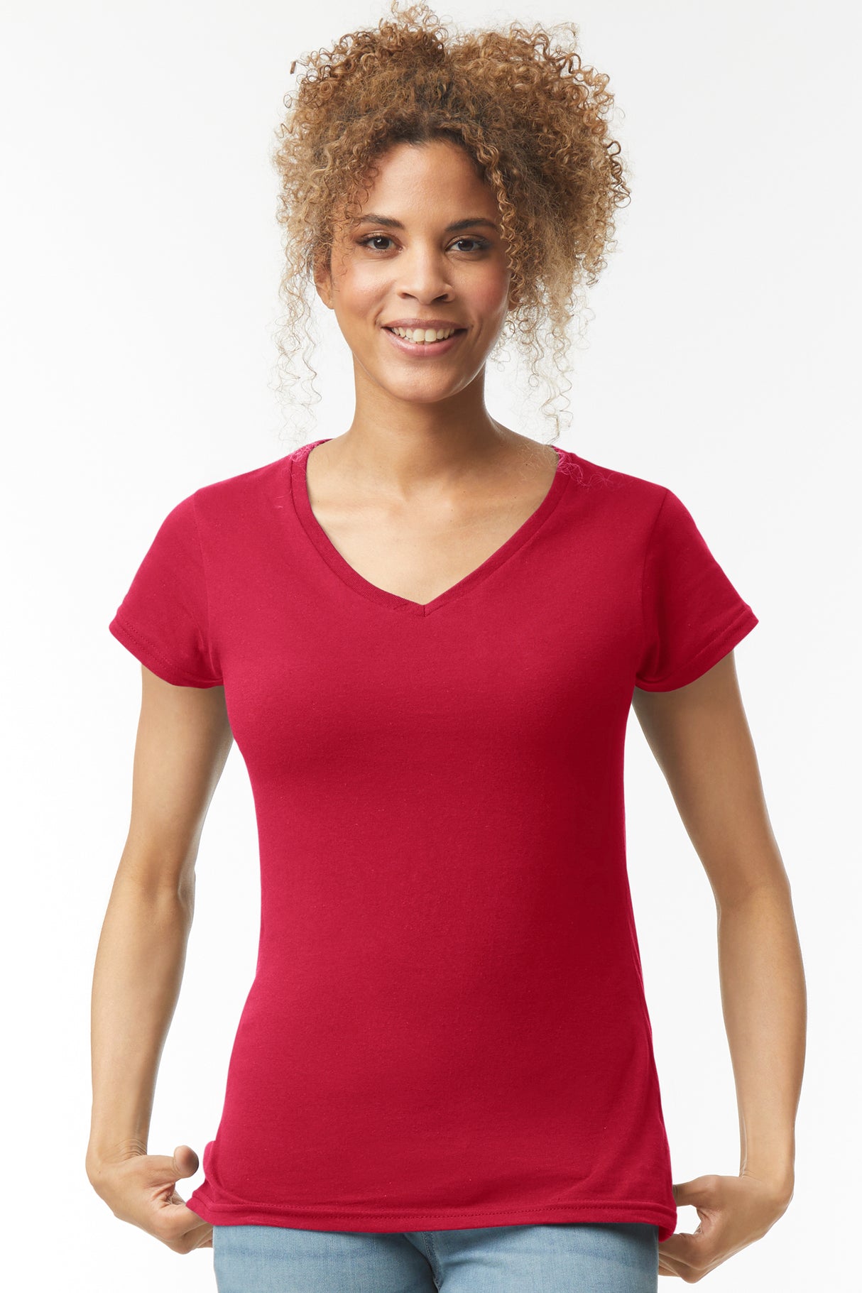 T-SHIRT DONNA V-NECK SOFTSTYLE - GILDAN