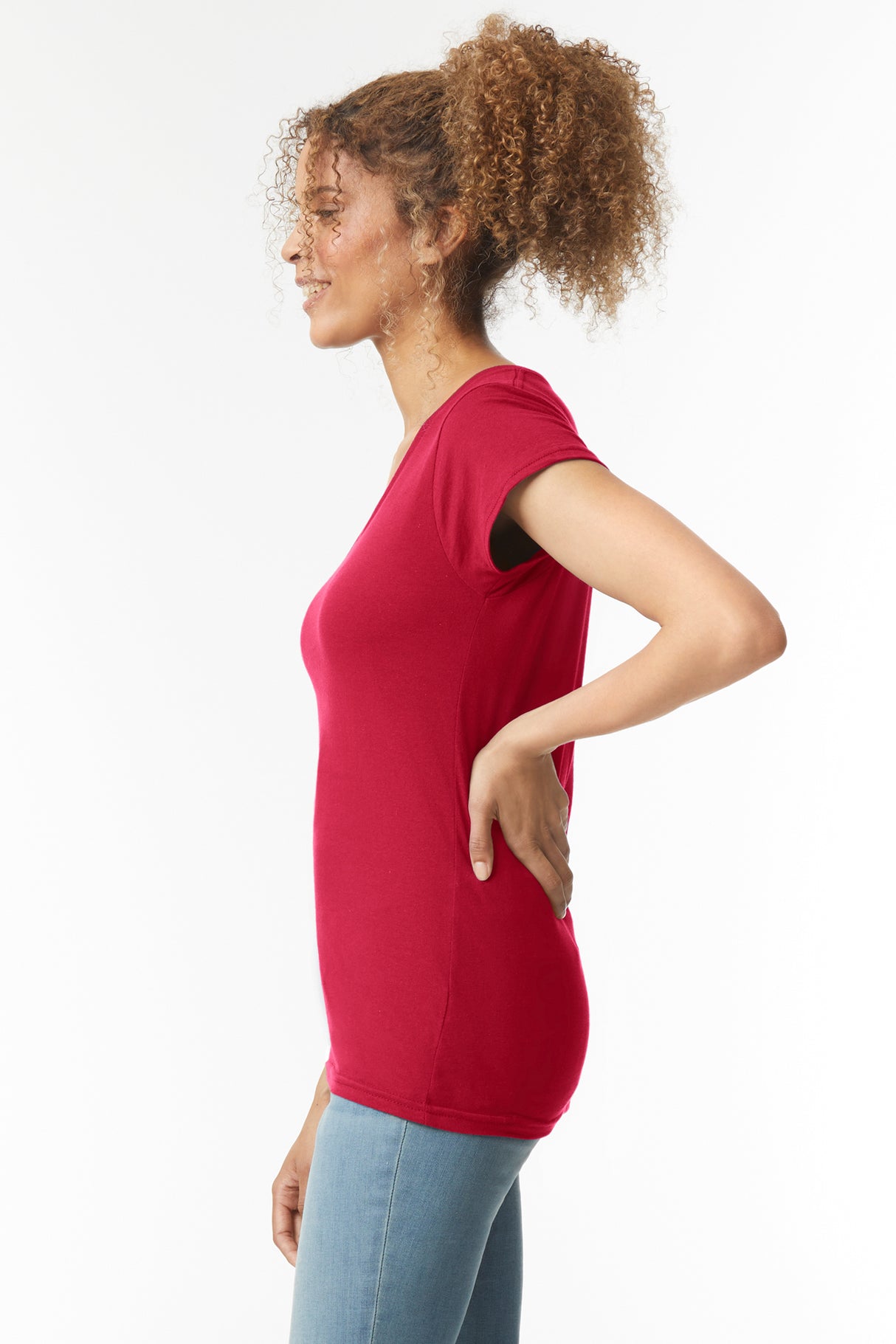 T-SHIRT DONNA V-NECK SOFTSTYLE - GILDAN