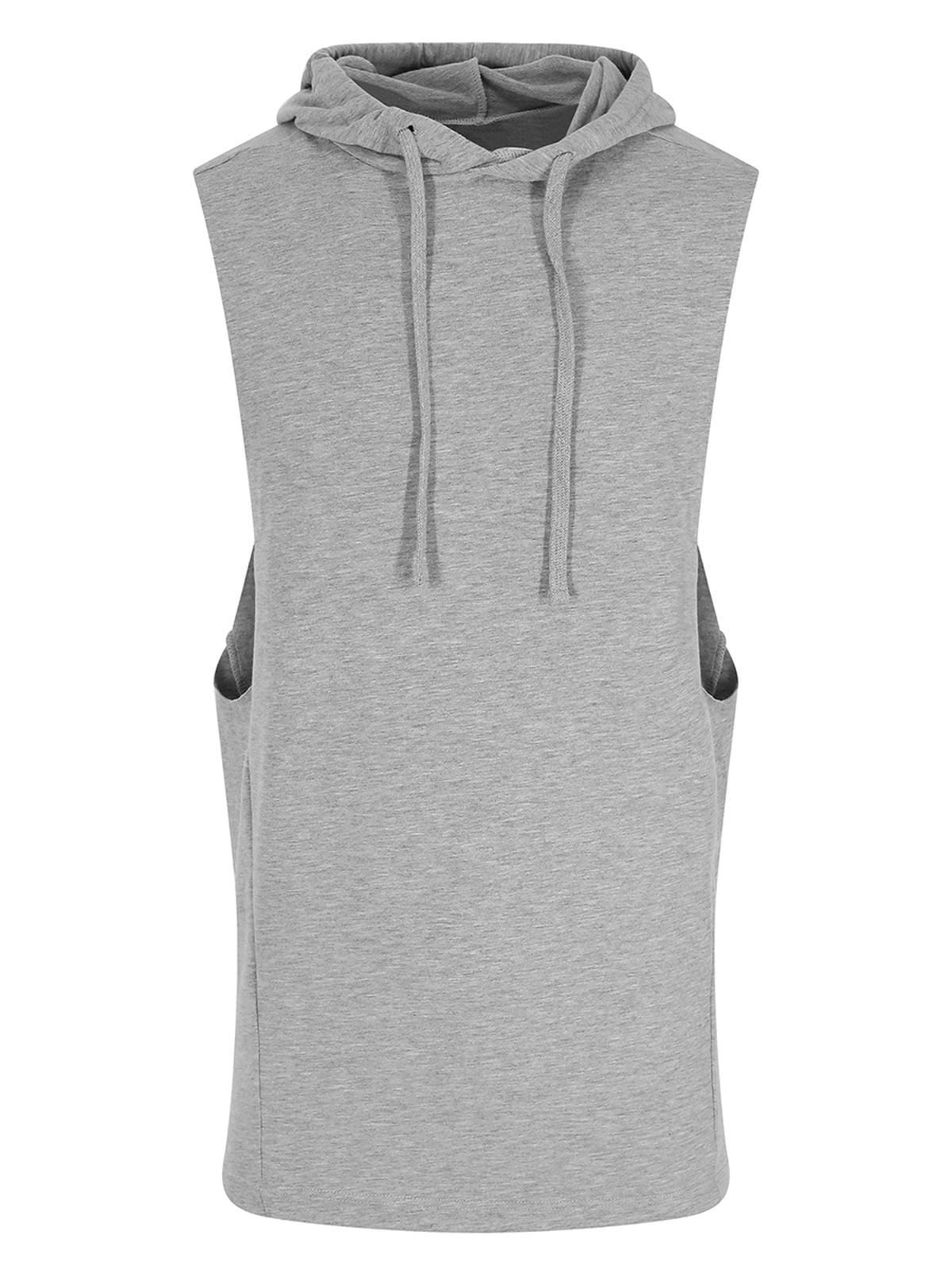 FELPA GIROMANICA CON CAPPUCCIO URBAN SLEEVELESS MUSCLE HOODIE - AWDIS JUST COOLGrigio Sportivo