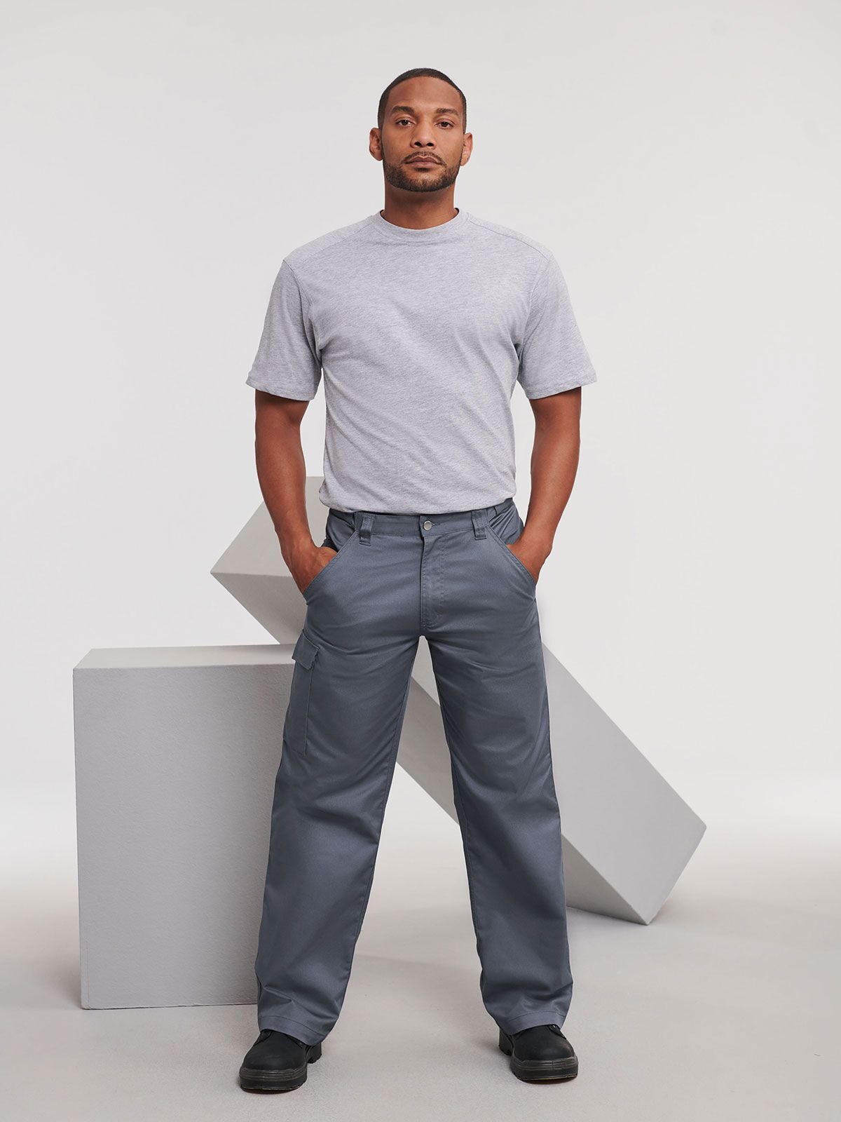 PANTALONI DA LAVORO TWILL POLIESTERE/COTONE - RUSSELL EUROPE laterale