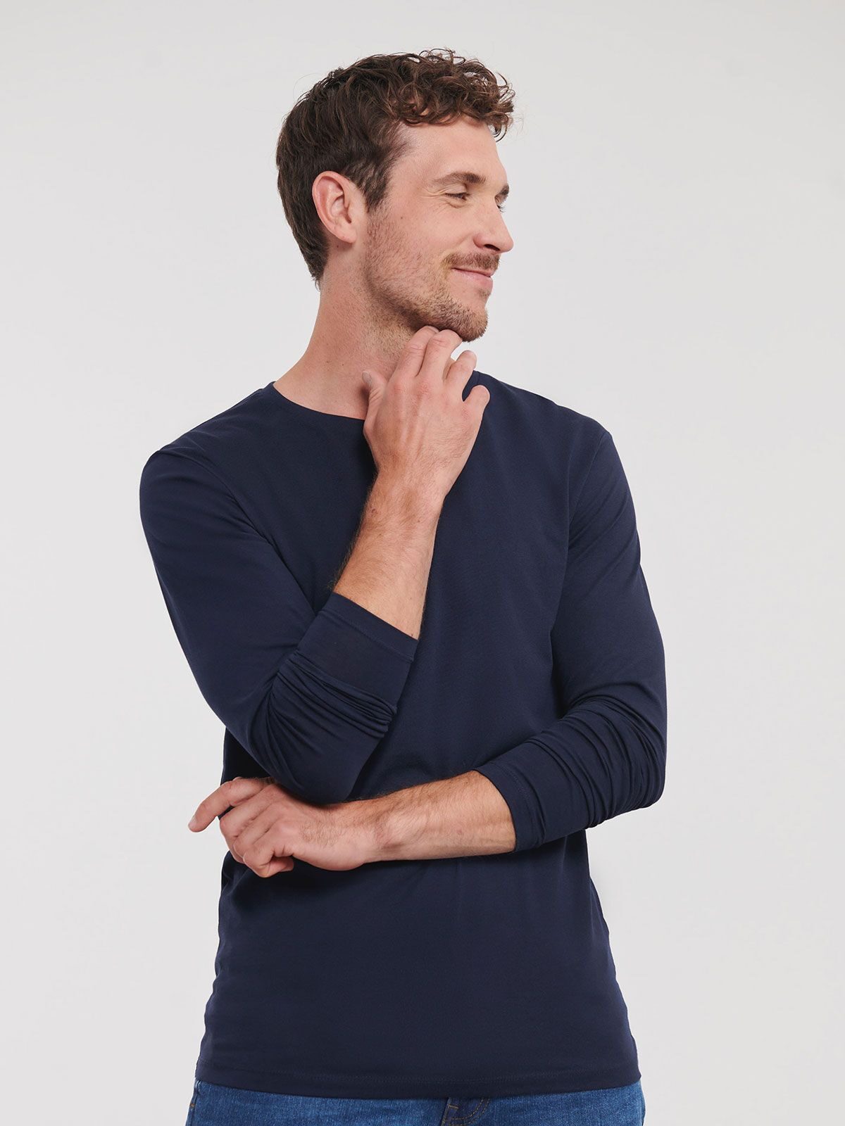 T-SHIRT PURE ORGANIC T UOMO MANICA LUNGA - RUSSELL EUROPE fronte