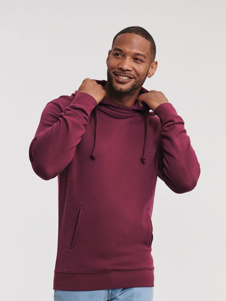 FELPA A COLLO ALTO CON CAPPUCCIO PURE ORGANIC UOMO - RUSSELL EUROPE laterale