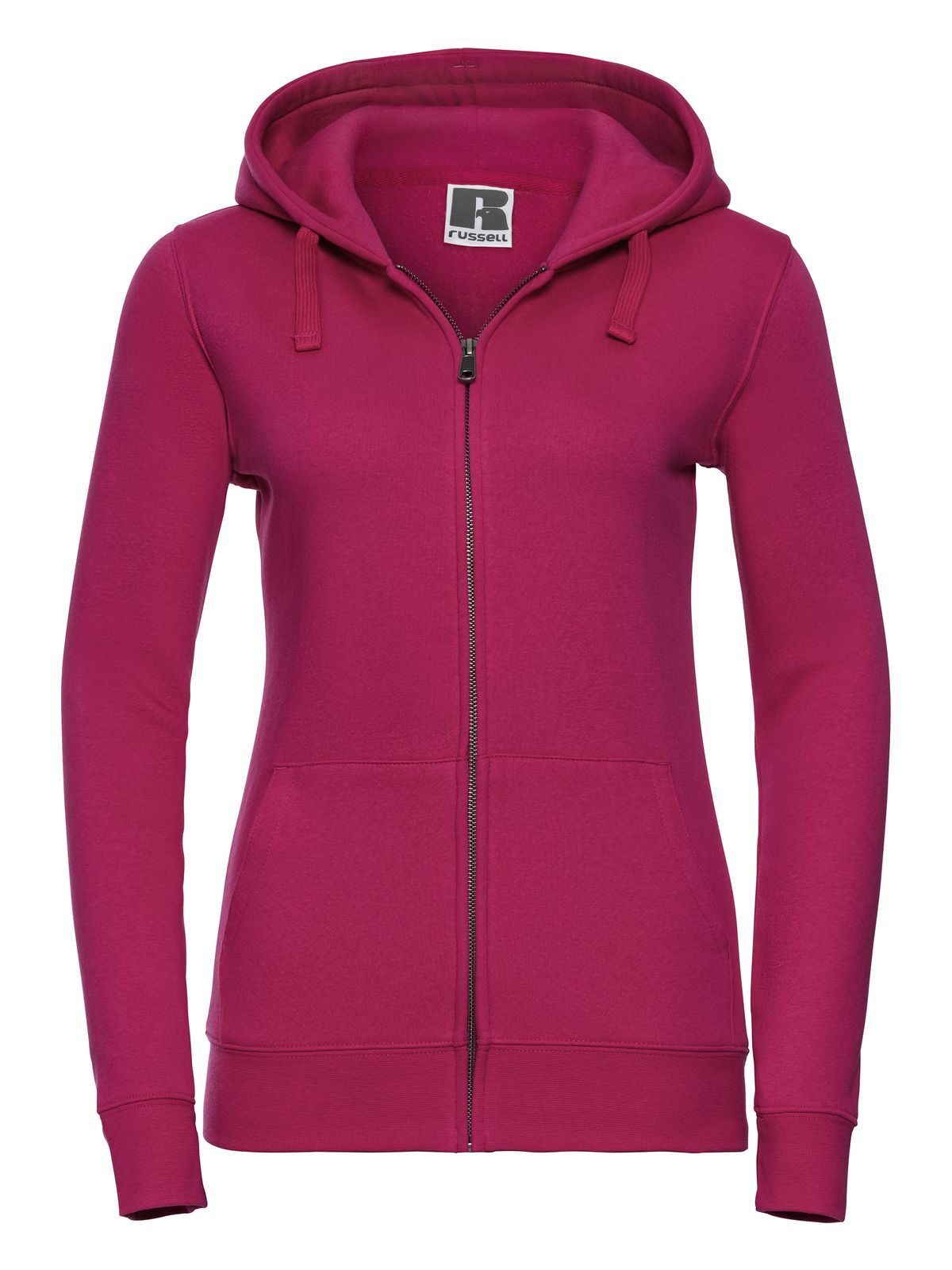 FELPA AUTHENTIC CON ZIP E CAPPUCCIO DONNA - RUSSELL EUROPEFucsia
