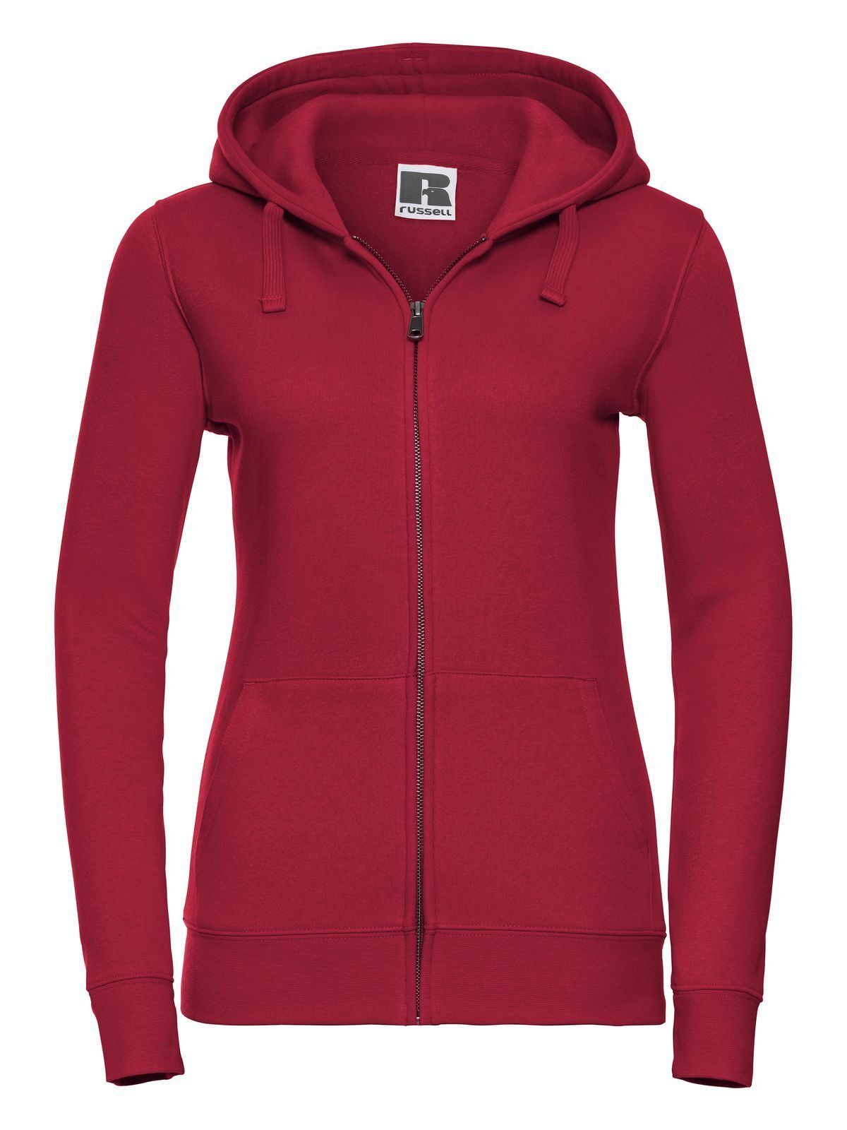 FELPA AUTHENTIC CON ZIP E CAPPUCCIO DONNA - RUSSELL EUROPERosso Classico