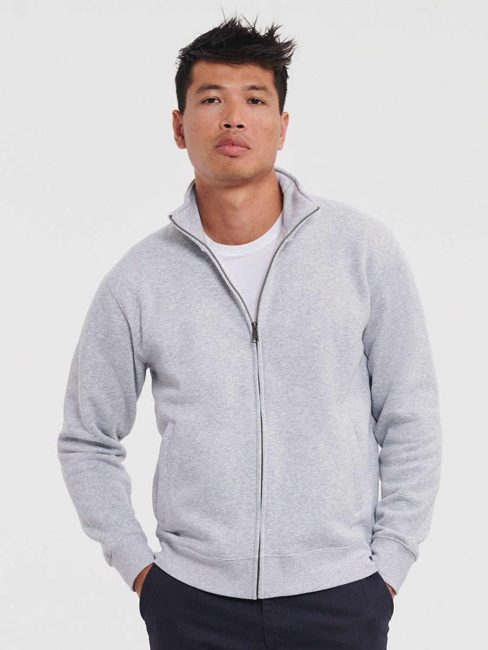 FELPA AUTHENTIC CON ZIP UOMO - RUSSELL EUROPE laterale