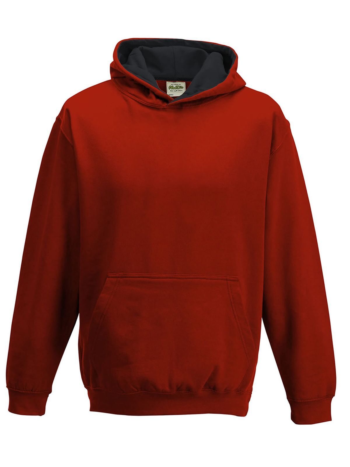 FELPA CON CAPPUCCIO KIDS VARSITY HOODIE - AWDIS JUST HOODSRosso Fuoco-Nero Jet