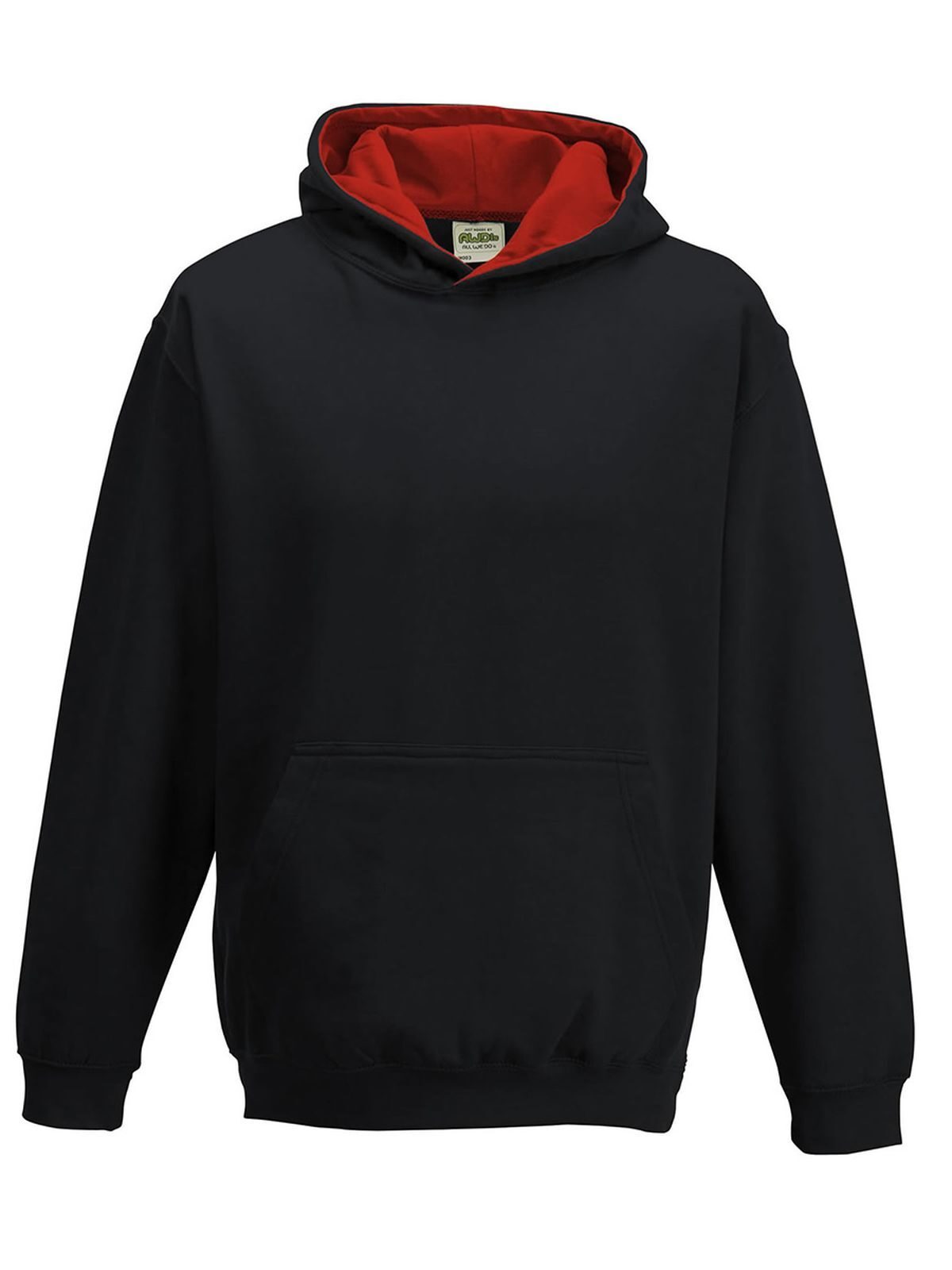 FELPA CON CAPPUCCIO KIDS VARSITY HOODIE - AWDIS JUST HOODSNero Jet-Rosso Fuoco