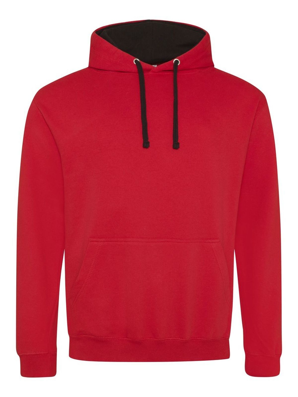 FELPA UNISEX VARSITY HOODIE - AWDIS JUST HOODSRosso Fuoco-Nero Jet