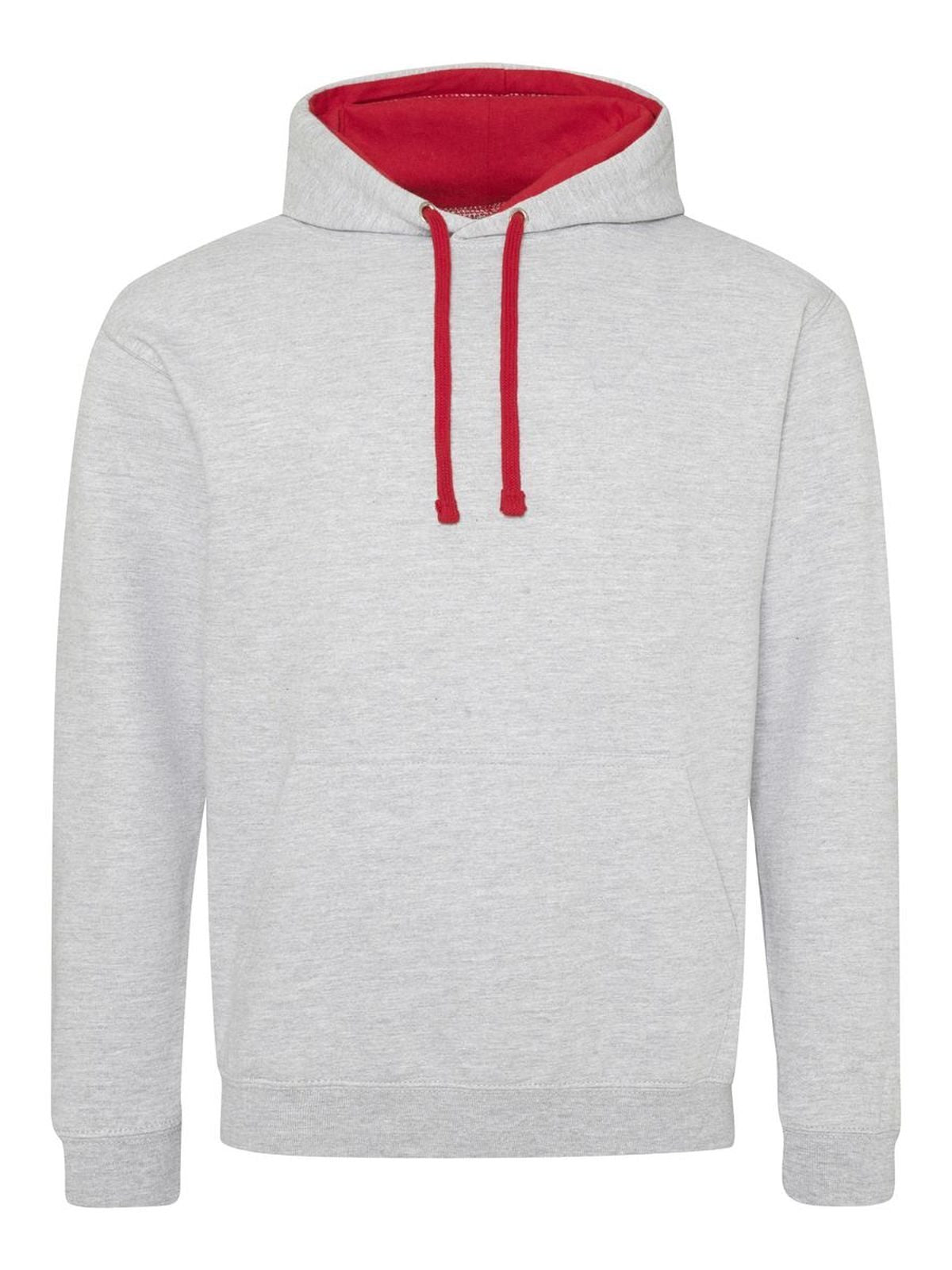 FELPA UNISEX VARSITY HOODIE - AWDIS JUST HOODSGrigio Melange-Rosso Fuoco